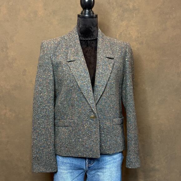 Dalton Tweed Wool Blazer Women’s Size 10 USA Made Speckled Vintage Classic - Picture 2 of 15